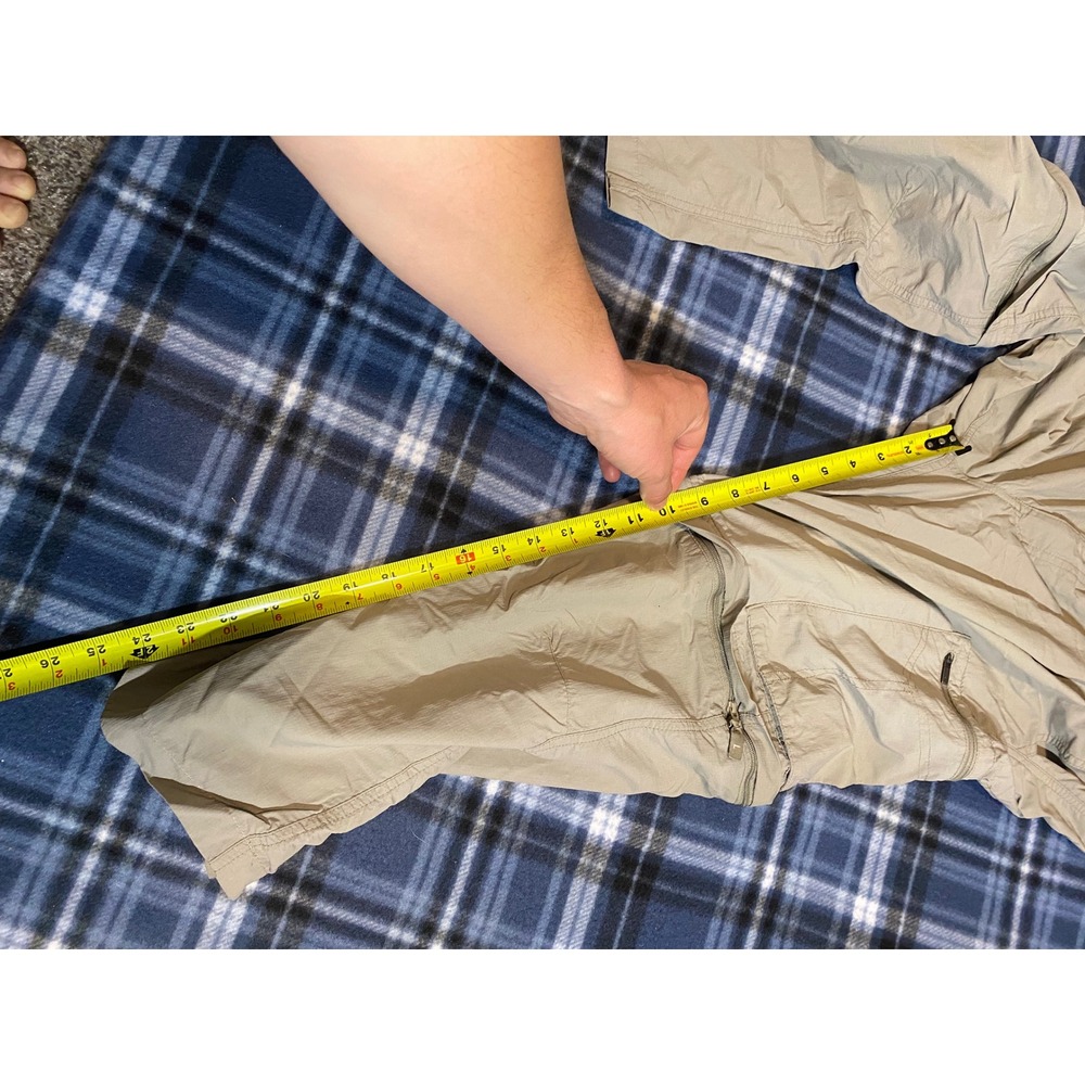 Columbia Mens Convertible Hiking Cargo Pants‎ Tan Beige Zip Off Shorts 34x25 - Picture 3 of 6